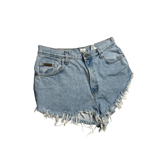 Vintage 90s Calvin Klein Women’s Custom Cut Off Raw Hem Denim‎ Shorts - 15 / 16 - Picture 3 of 8
